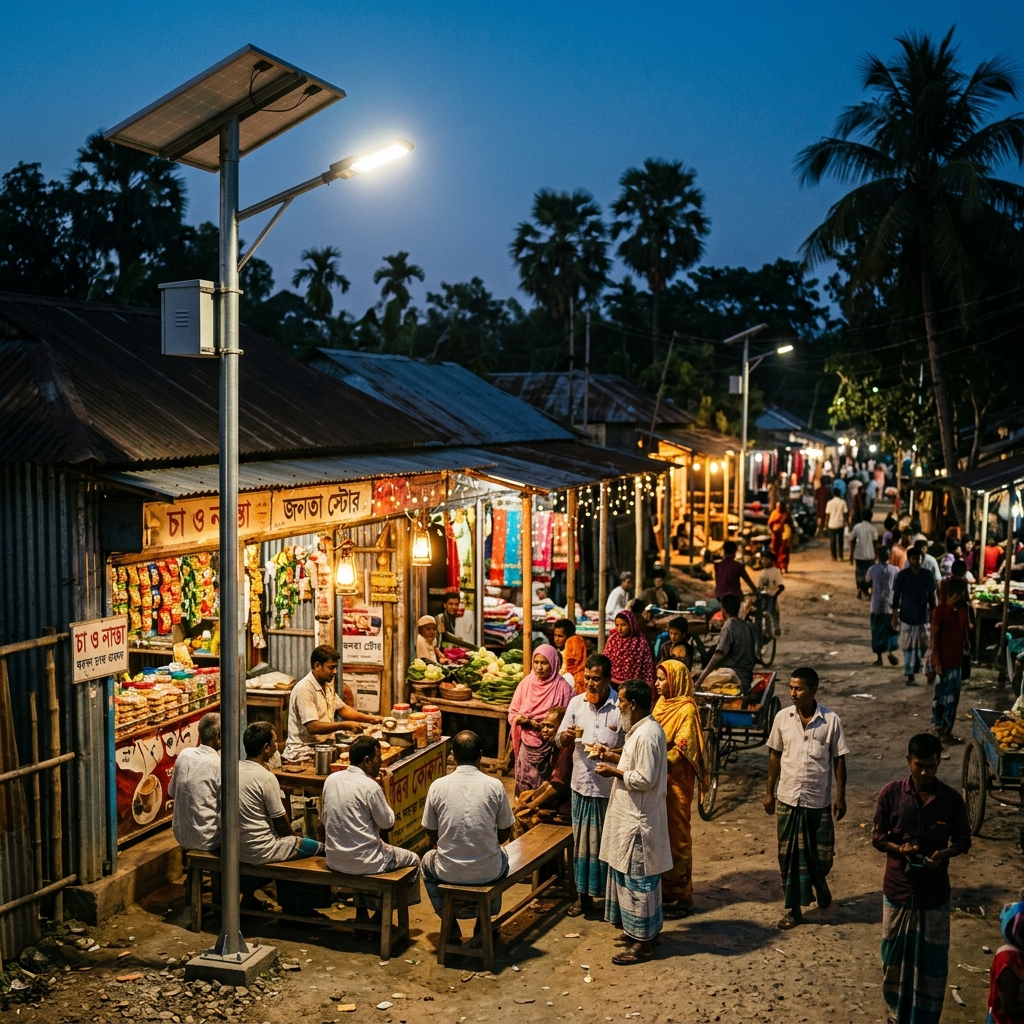 Solar Street Light Installation #1 - Digar Village Bazaar